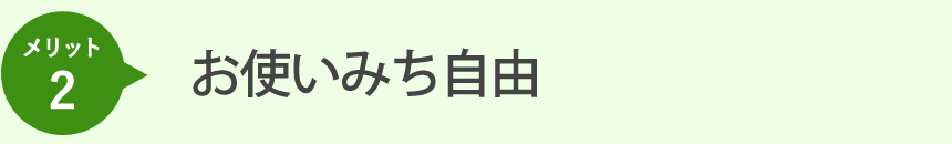 お使いみち自由！